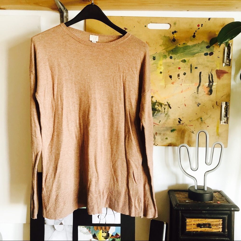 Light Brown Oversized Pullover Sweater